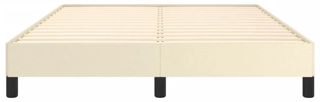 Estrutura de cama 140x190 cm couro artificial cor creme