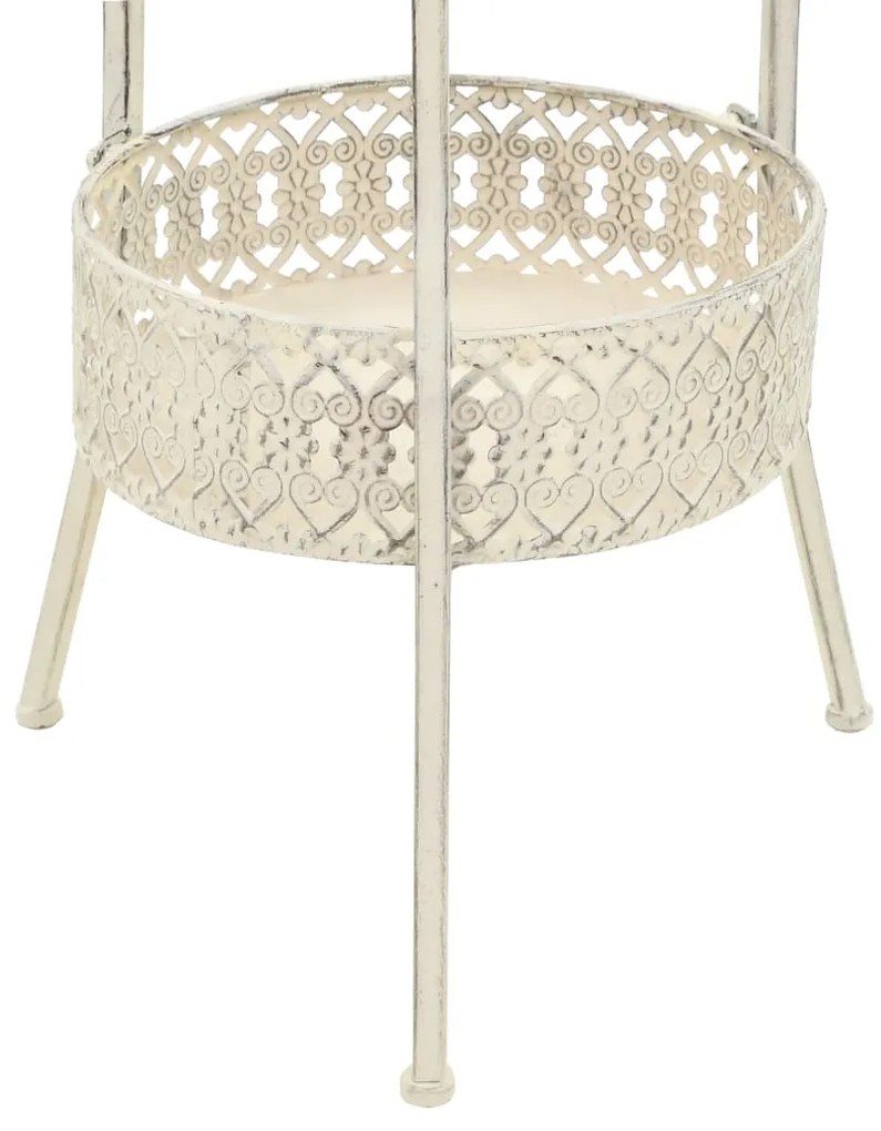Mesa bistrô estilo vintage redonda metal 40x70 cm branco