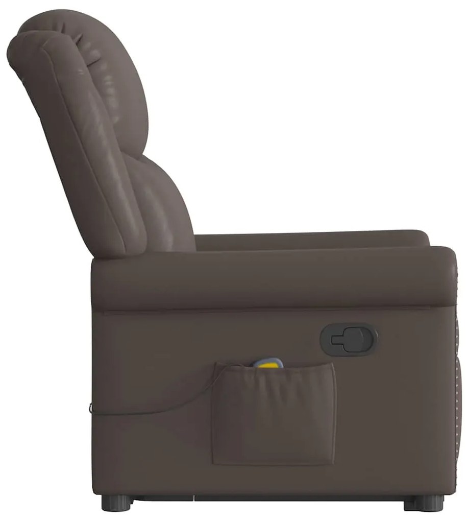 Poltrona massagens reclinável elevatória couro artificial
