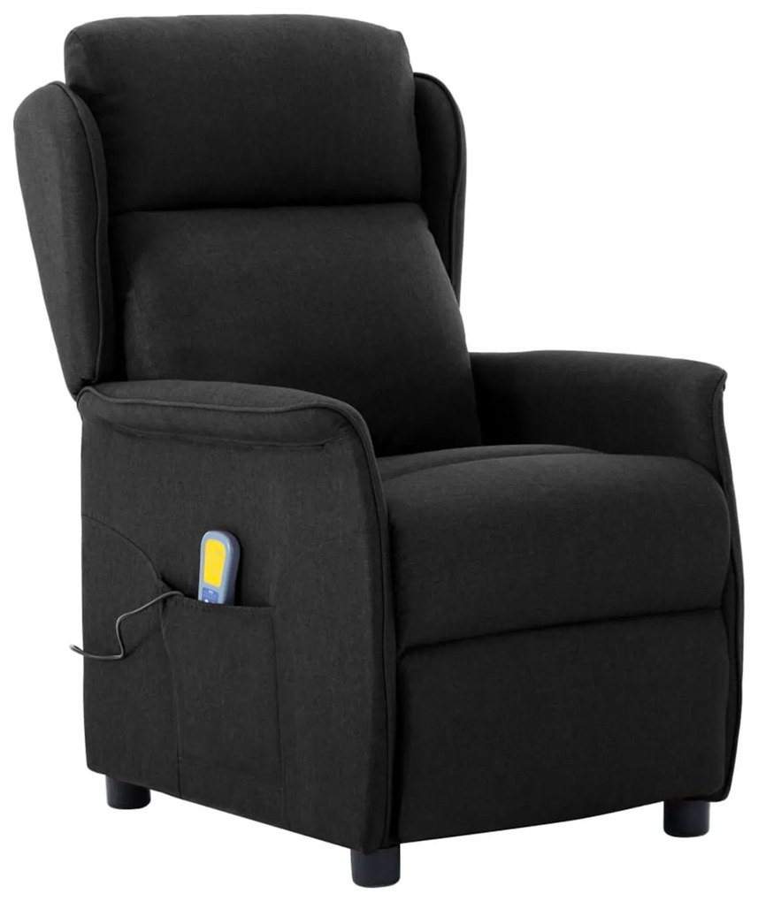 vidaXL Cadeira de Massagem Tecido Preto