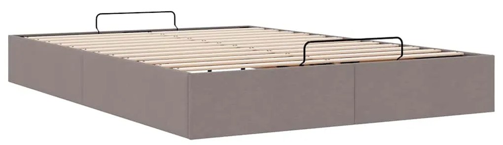 Estrutura de cama otomana sem colchão 140x200cm tecido cinzento