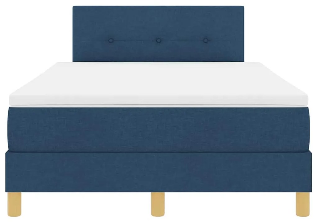Cama Box Spring com Colchão Azul 120x200 cm Tecido
