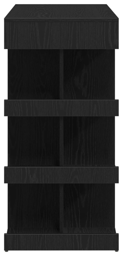 Mesa de Bar em Carvalho Preto com Prateleira de Armazenamento, 100x50x