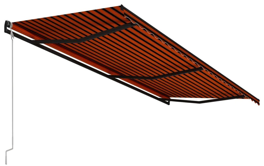 Toldo retrátil automático 600x300 cm laranja e castanho