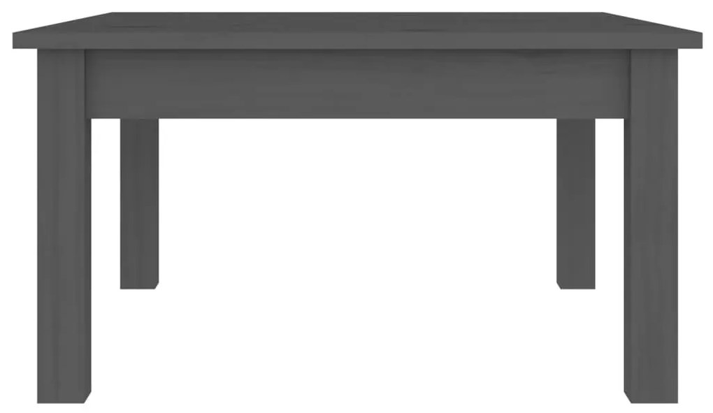 Mesa de centro 55x55x30 cm madeira de pinho maciça cinzento