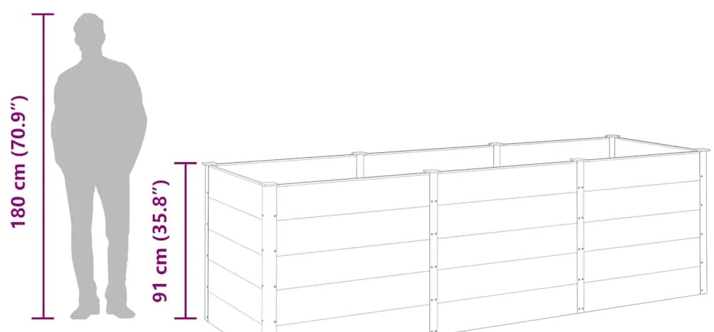 Canteiro elevado de jardim 300x100x91 cm WPC cinzento