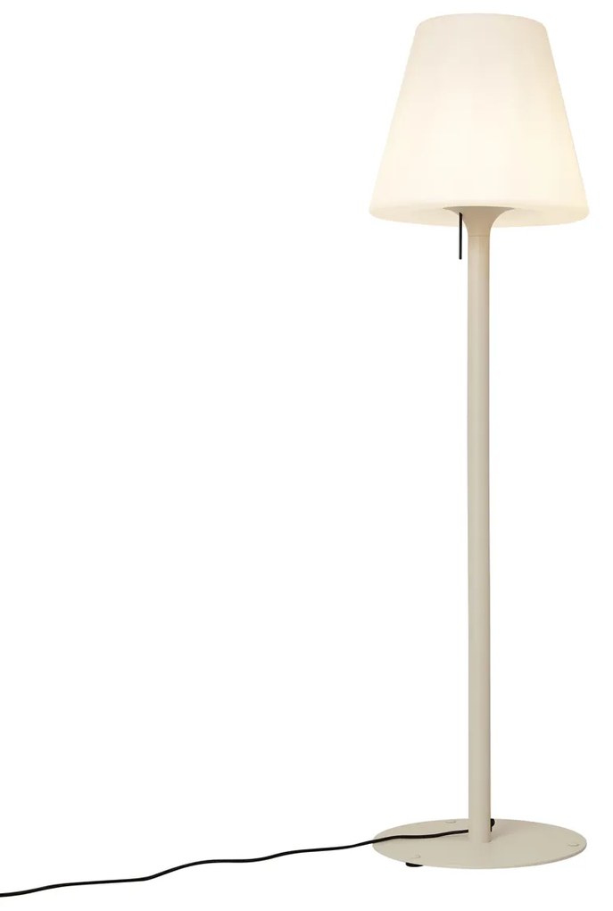 Candeeiro de Chão Moderno para Exterior Bege com Abajur Branco IP44 - Big Virginia Moderno