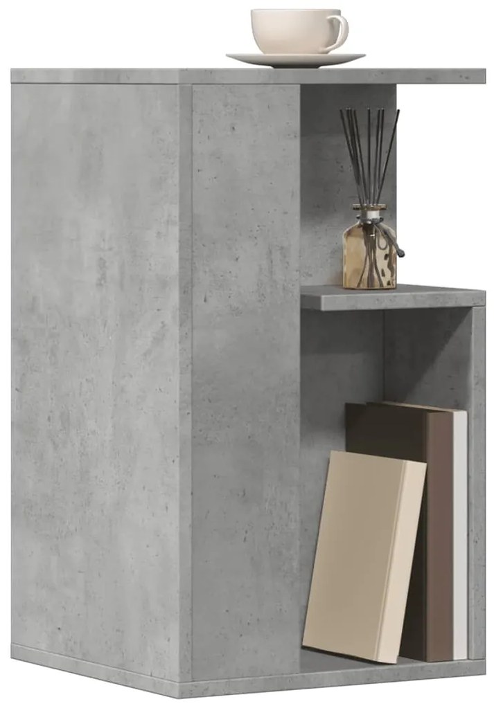 Mesa de apoio 35x35x60 cm derivados de madeira cinzento cimento