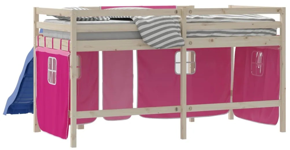 Cortinas para cama elevada poliéster rosa