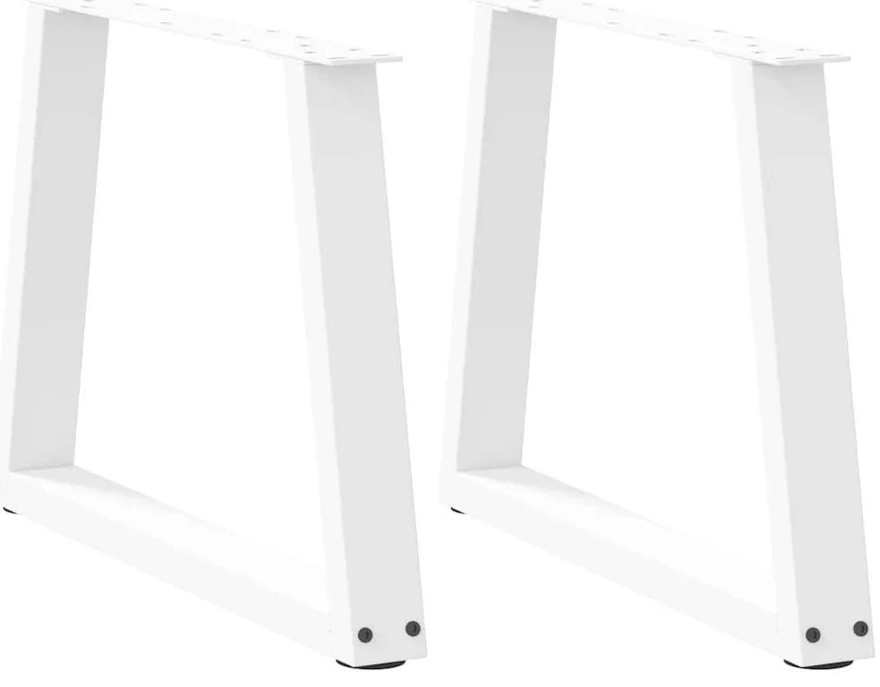 vidaXL Pés para mesa de centro em V 2 peças Branco 70x(42-43,3) cm Aço