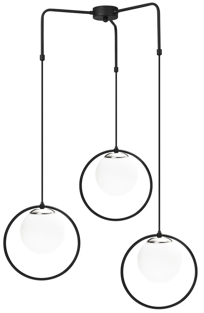 Candeeiro Chandelier Dolunay – Preto e Branco – Diâmetro 74 cm x Altur