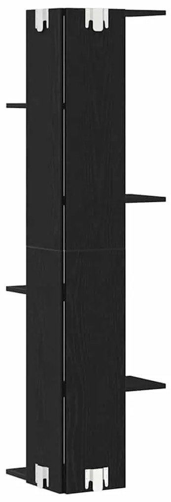 Prateleira de Canto vidaXL Preto Carvalho 36,5x36,5x140 cm Madeira Der