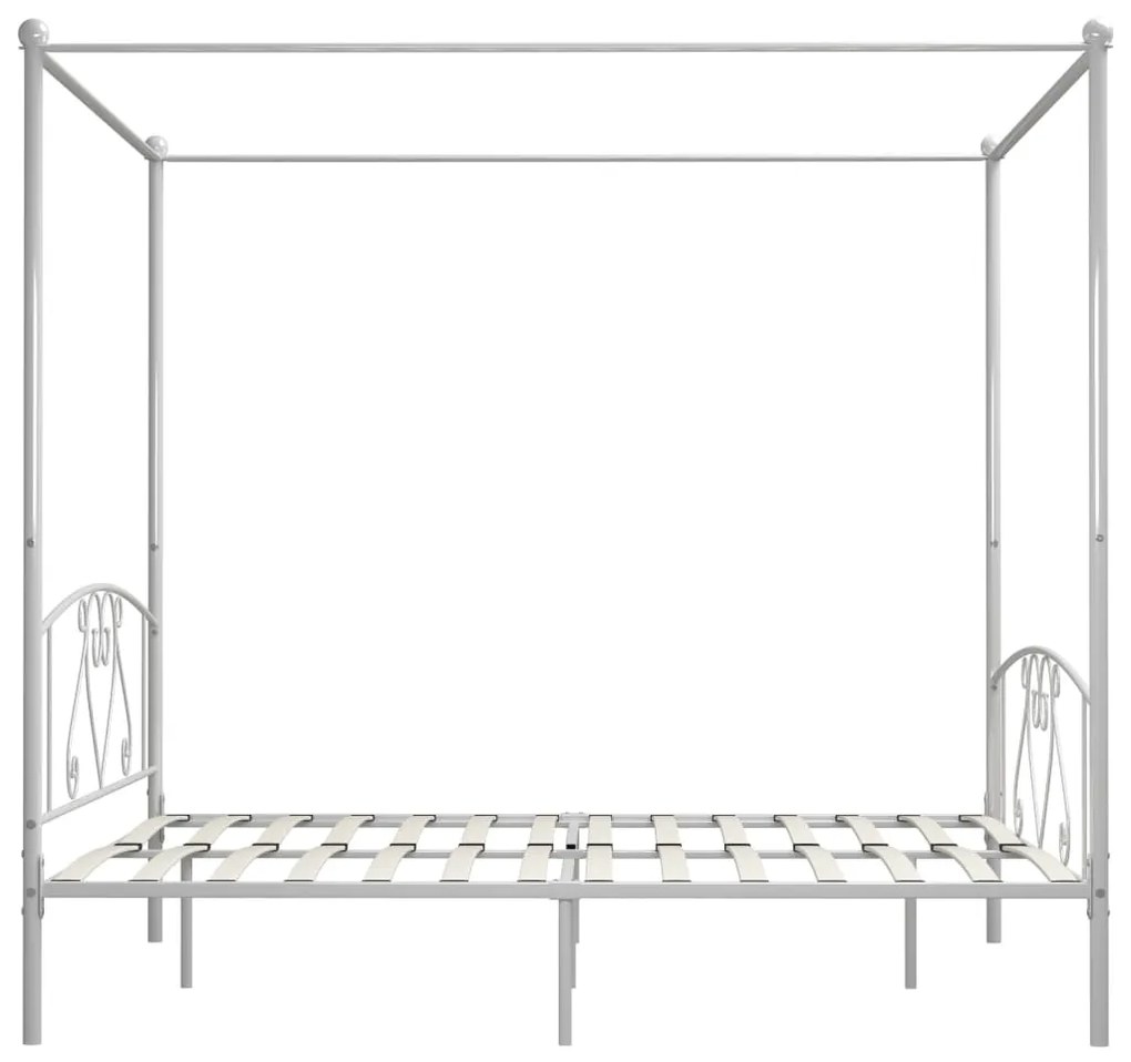 Estrutura de cama com dossel metal 200x200 cm branco