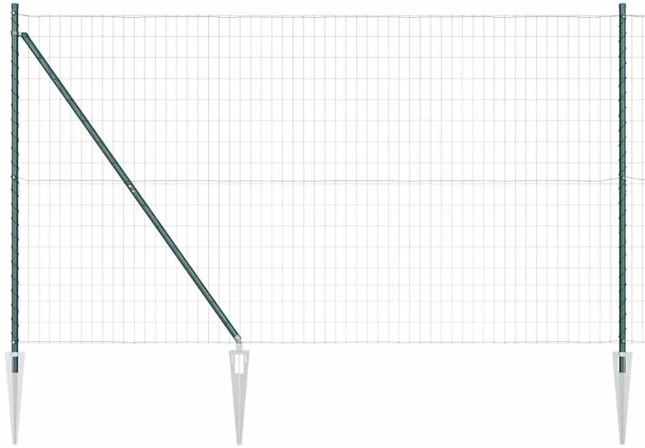 Cerca Euro com 7 Postes em Espeto 1,5 x 10m em Aço Galvanizado Verde