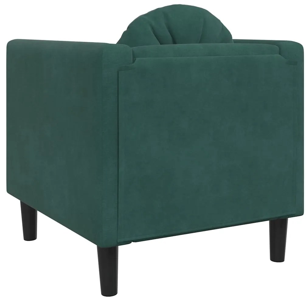 Poltrona com almofadão veludo verde-escuro