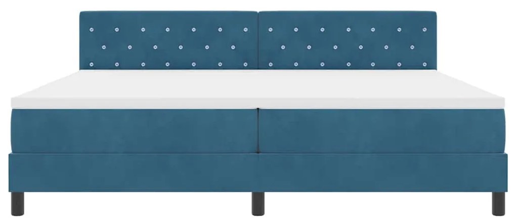 Cama Box com Colchão vidaXL Azul Escuro 200x200 cm Veludo