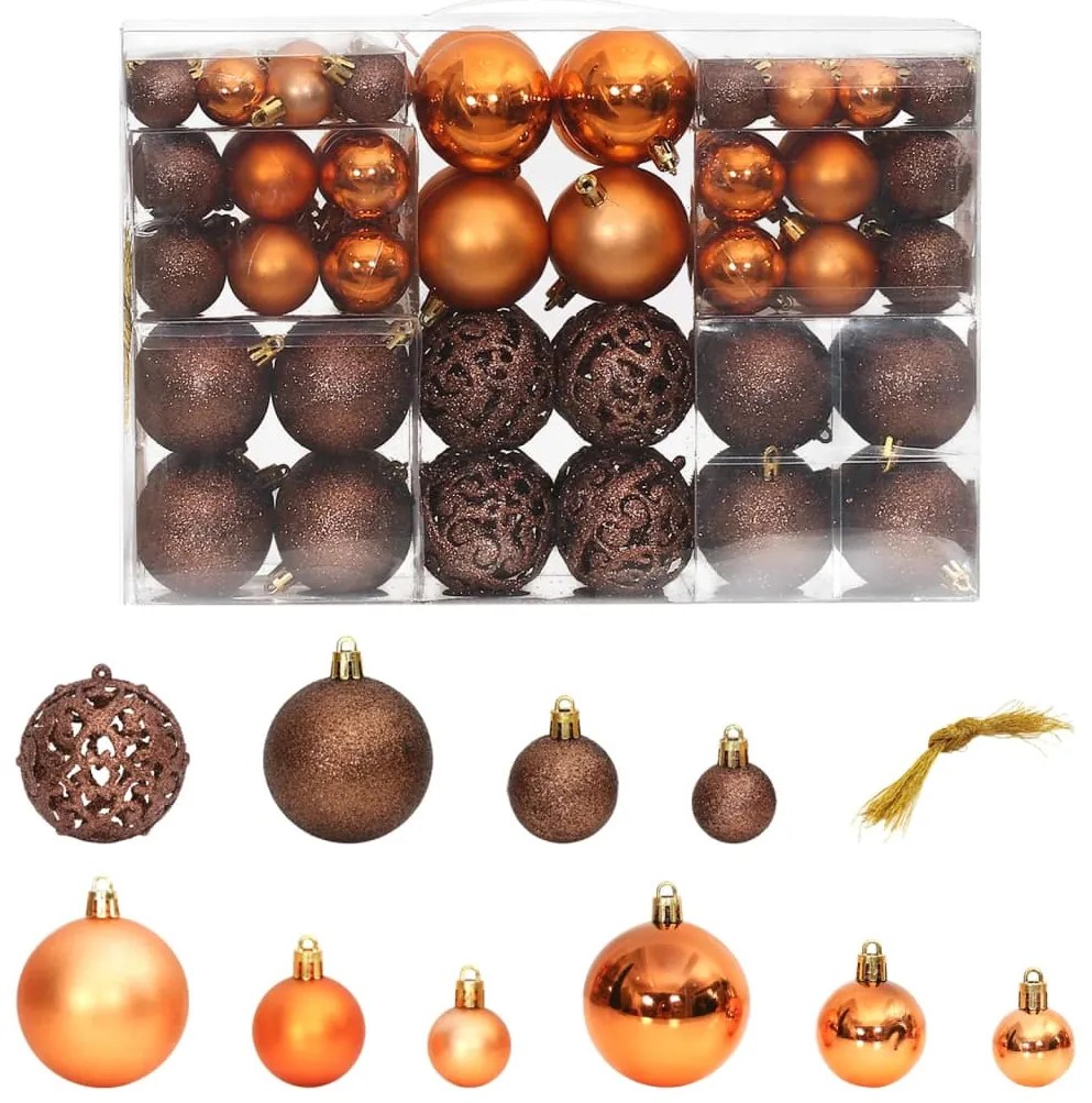 Enfeites de Natal 100 pcs 3 / 4 / 6 cm castanho