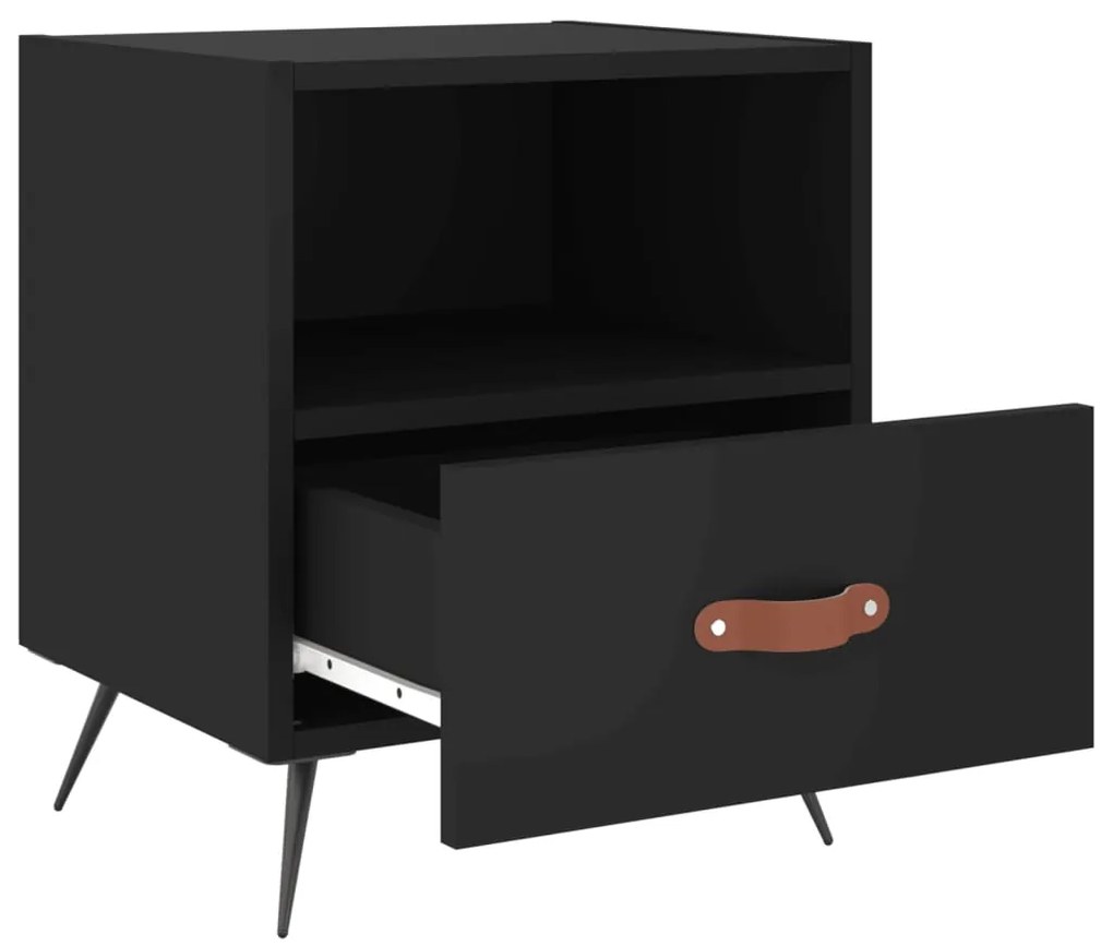 Mesas de cabeceira 2 pcs 40x35x47,5 cm deriv. de madeira preto