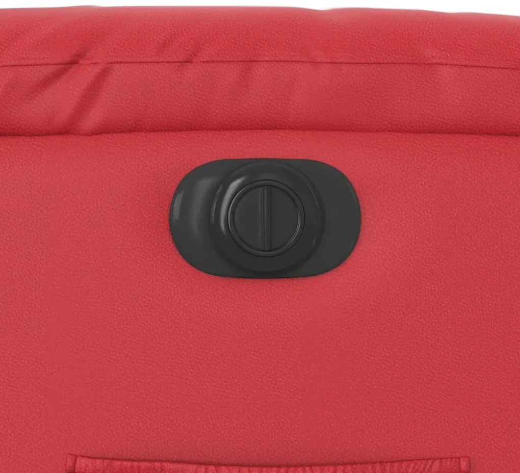 Poltrona reclinável elétrica couro artificial vermelho