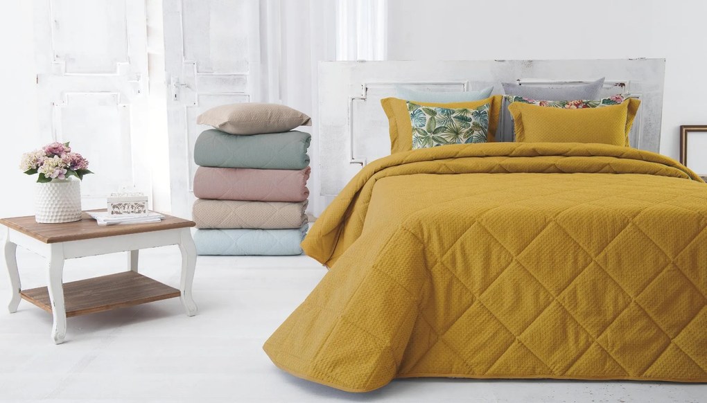 COLCHA EDREDOM DE PRIMAVERA - COLCHA COM ALMOFADAS DECORATIVAS 45x60 CM: Taupe 1 Almofada cheia 45x60 cm a jogo