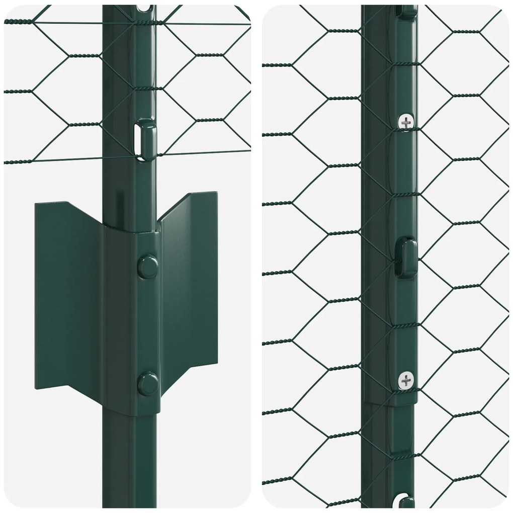 Postes de Cerca vidaXL 5 pcs Canal U Verde 100 cm Aço