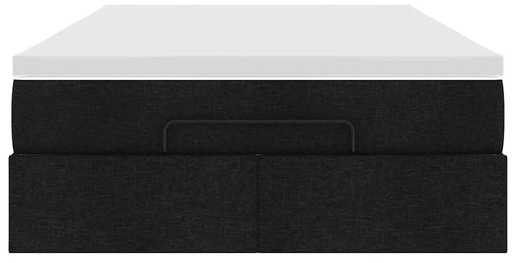 moldura de cama síriaXL otomana com colchão preto tecido