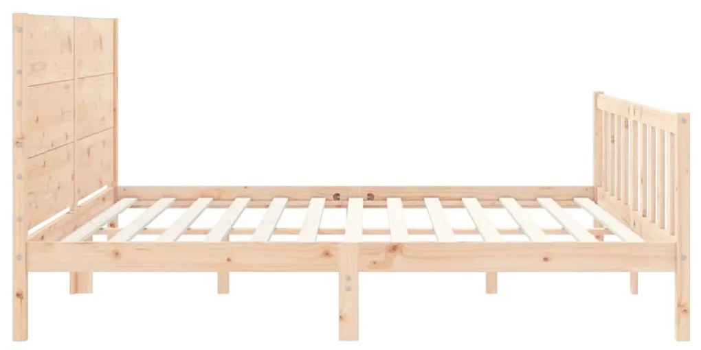 Cama sem colchão 200x200 cm madeira de pinho maciça