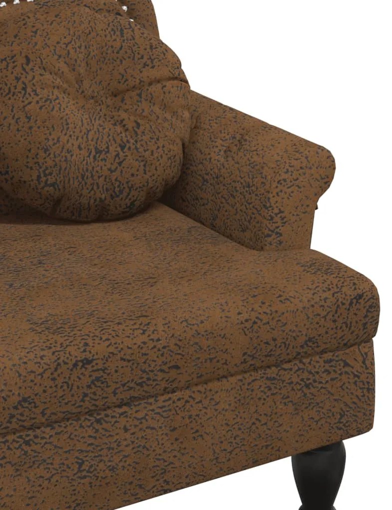 Banco c/ almofadões 120,5x65x75 cm camurça artificial castanho