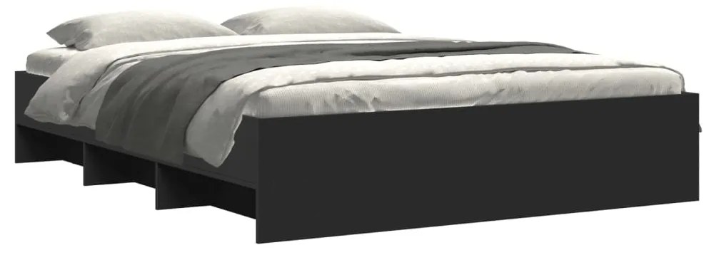 Estrutura de cama 150x200 cm derivados de madeira preto