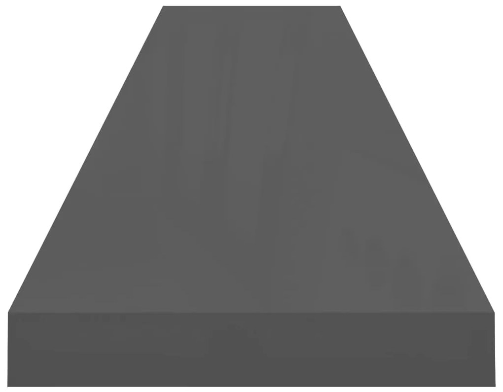 Prateleiras de parede suspensas 2 pcs 120x23,5x3,8cm MDF cinza