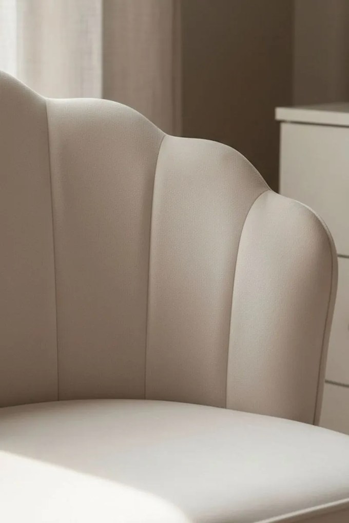 Cadeira Blume Gold Veludo - Beige