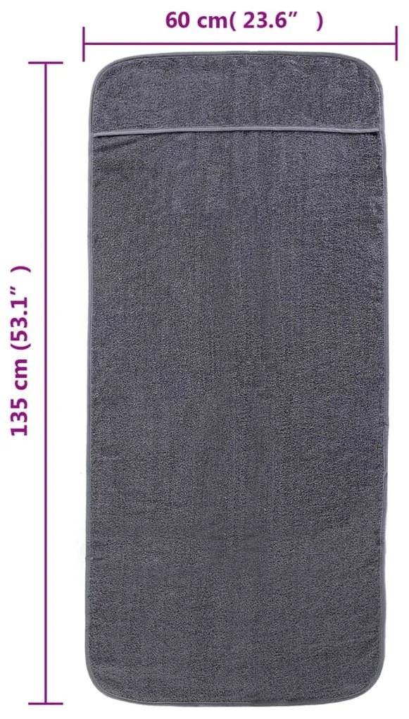 Toalhas de praia 6 pcs 60x135 cm tecido 400 GSM antracite