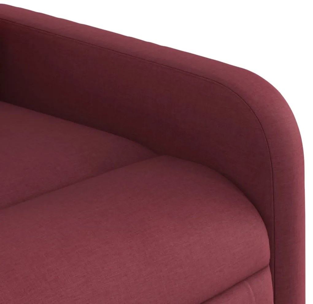 Poltrona reclinável elevatória elétrica tecido vermelho-tinto