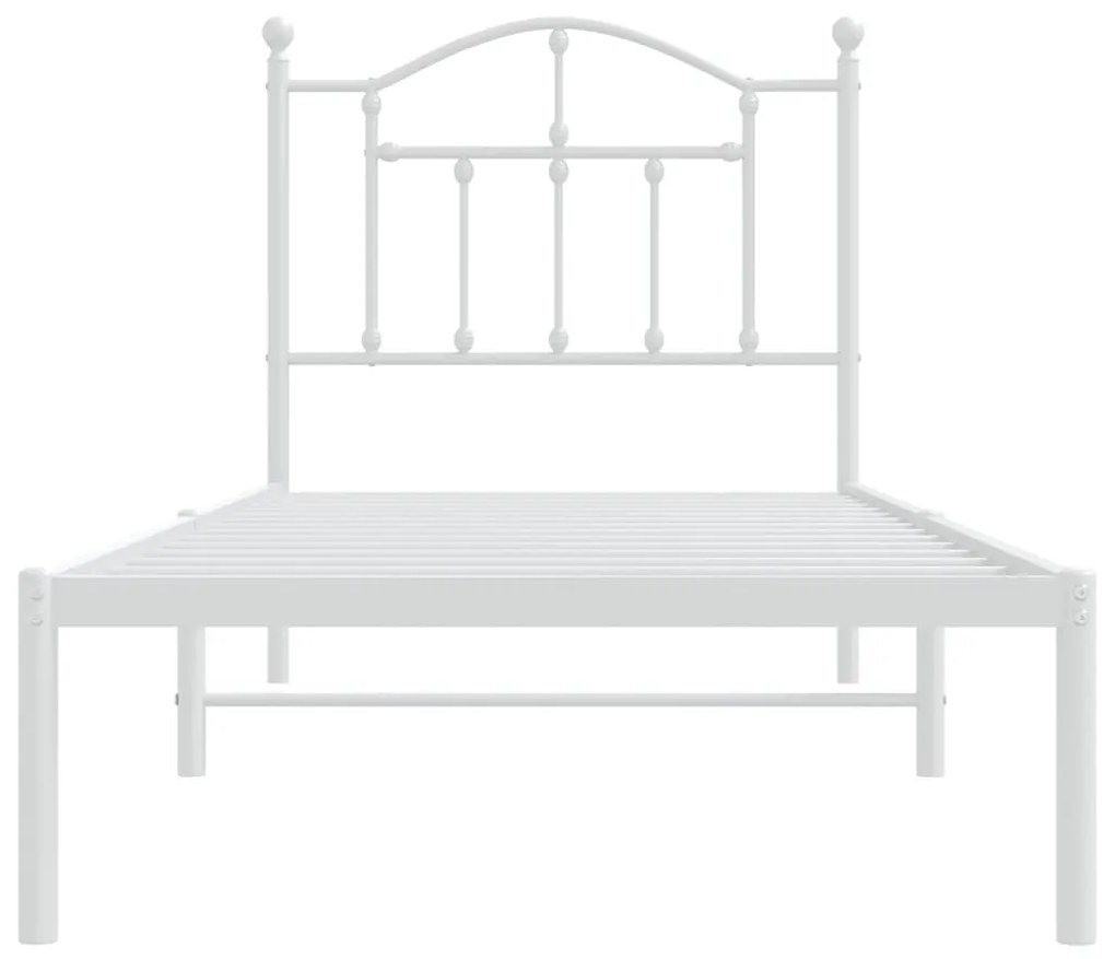 Estrutura de cama com cabeceira 90x200 cm metal branco