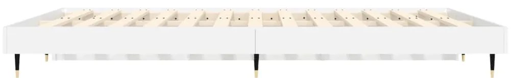 Estrutura de cama 135x190 cm derivados madeira branco brilhante