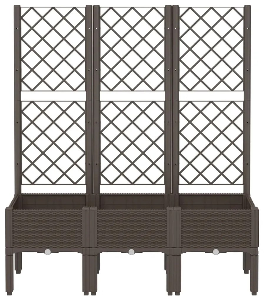 Vaso/floreira de jardim c/ treliça 120x40x142 cm PP castanho