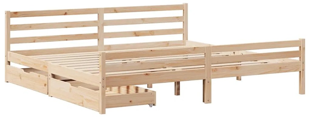 Cama sem colchão 200x200 cm madeira de pinho maciça