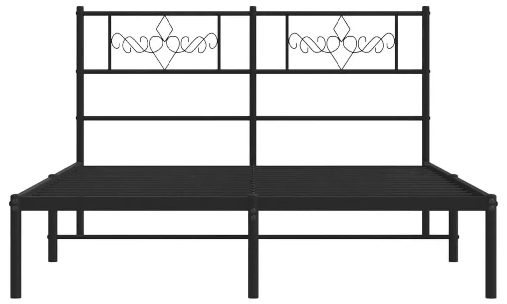 Estrutura de cama com cabeceira 120x200 cm metal preto