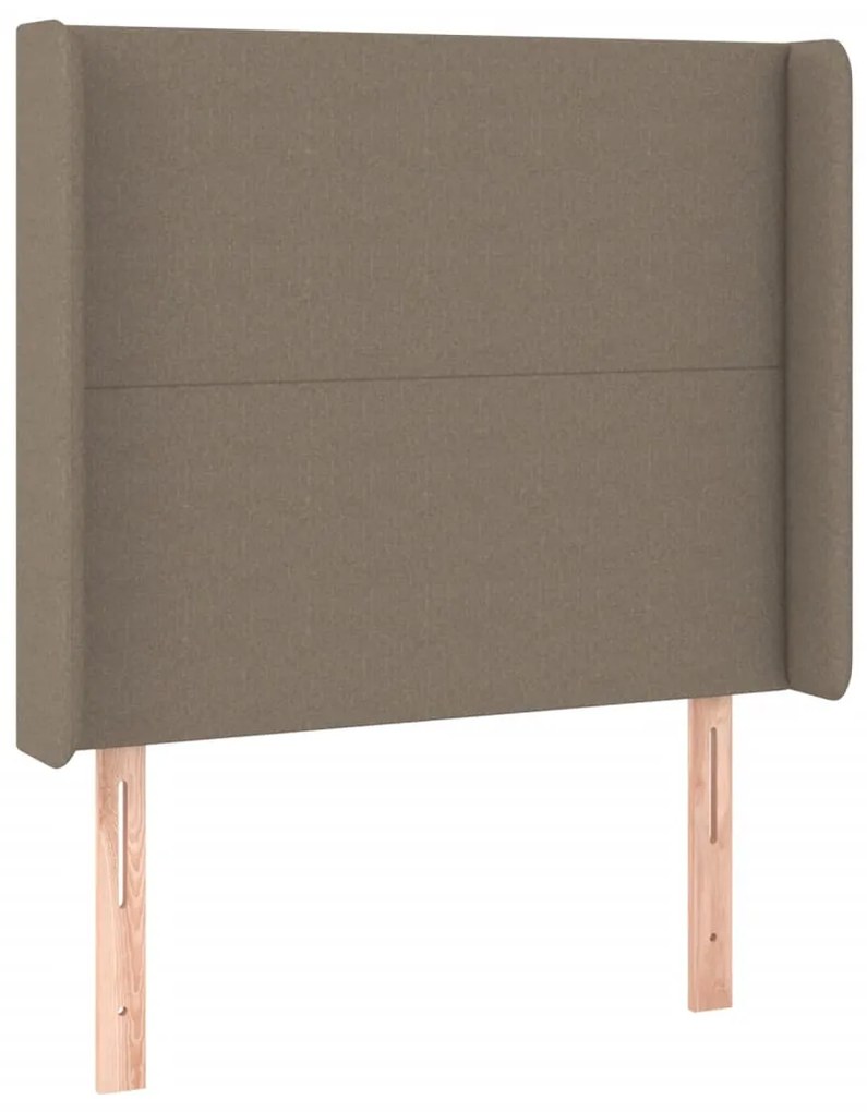 Cabeceira cama c/ LED tecido 83x16x118/128 cm cinza-acastanhado