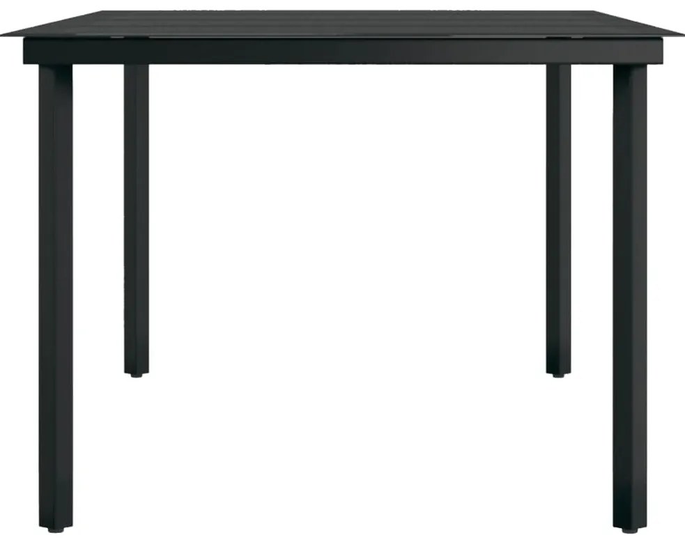 7 pcs conjunto de jantar para jardim com almofadões cinza