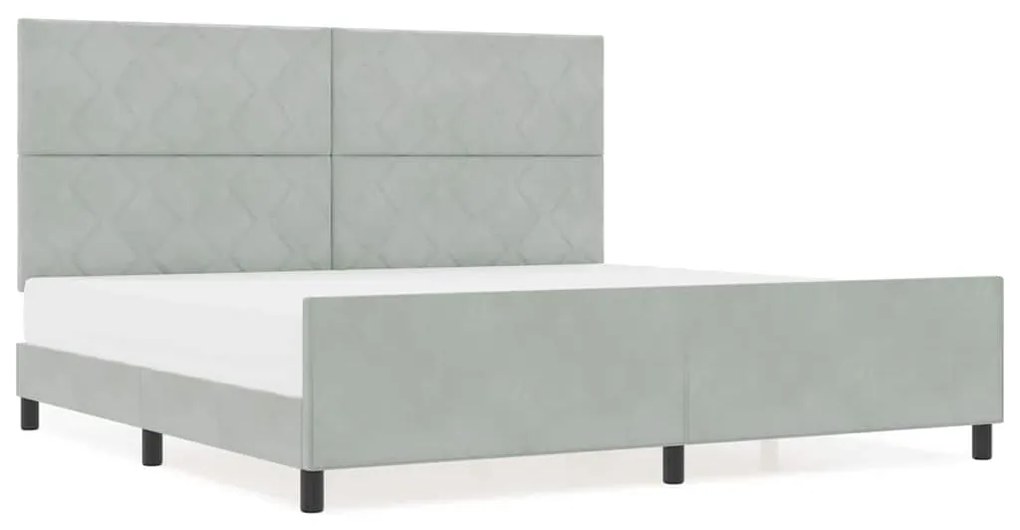 Cama vidaXL Cinza Claro 200x200 cm Veludo