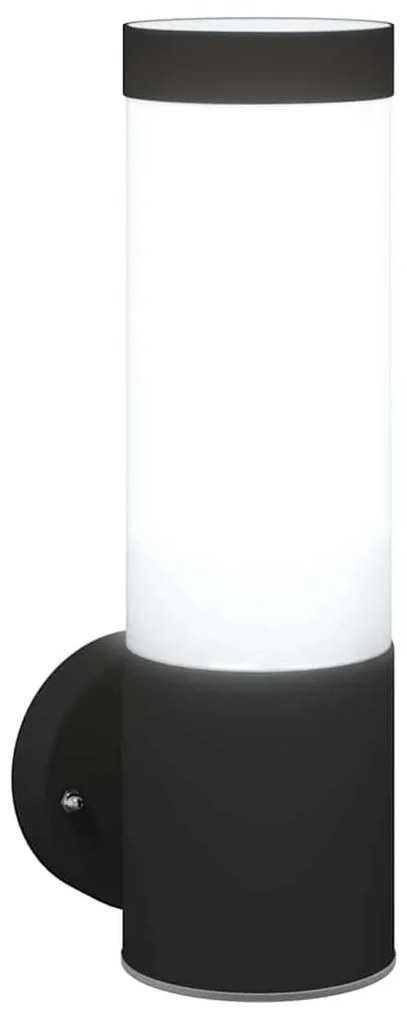 Luzes de Parede Externas vidaXL 2 pcs Aço Inoxidável Preto IP44