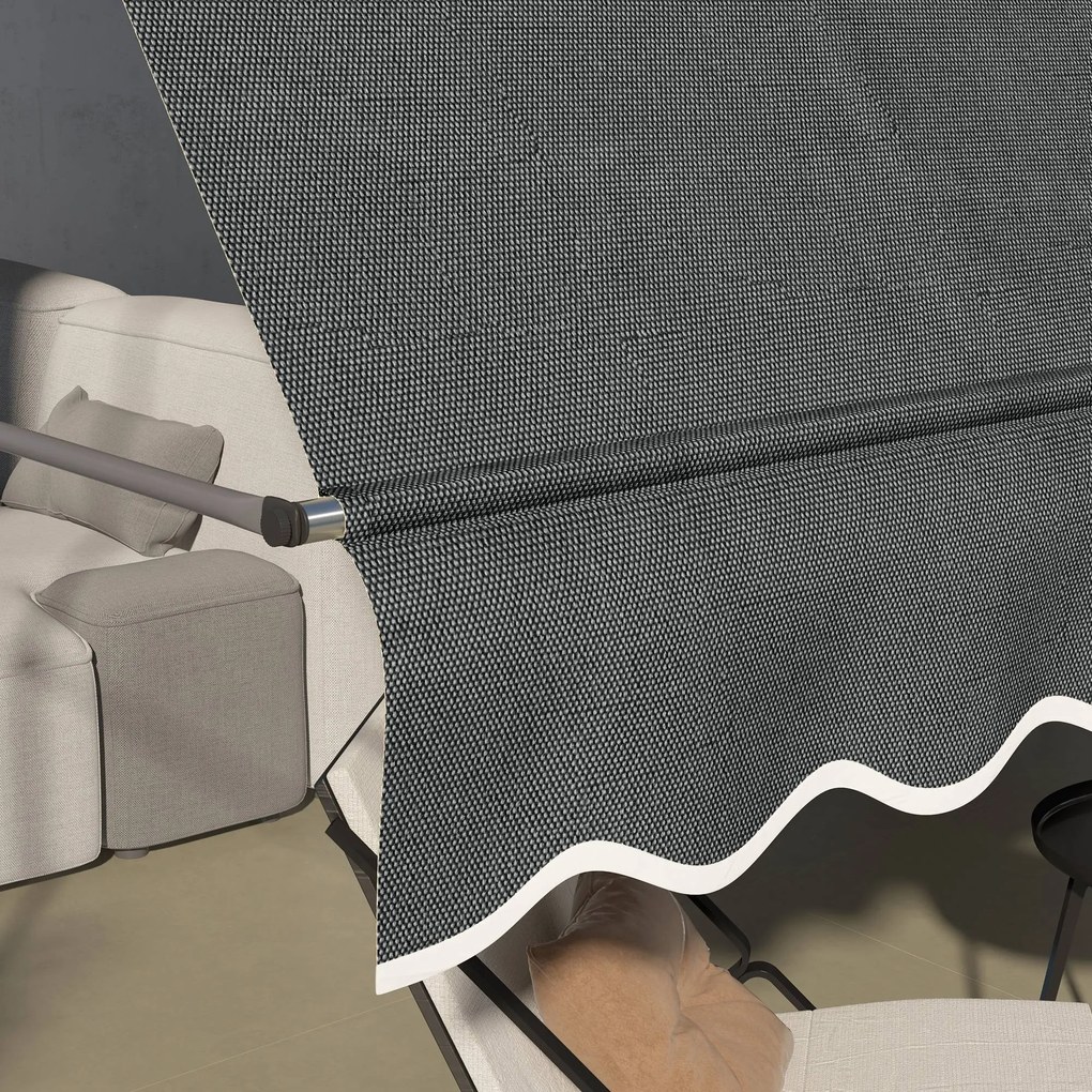 Toldo Manual Retrátil com Manivela 300x120x210-300 cm Toldo para Varan