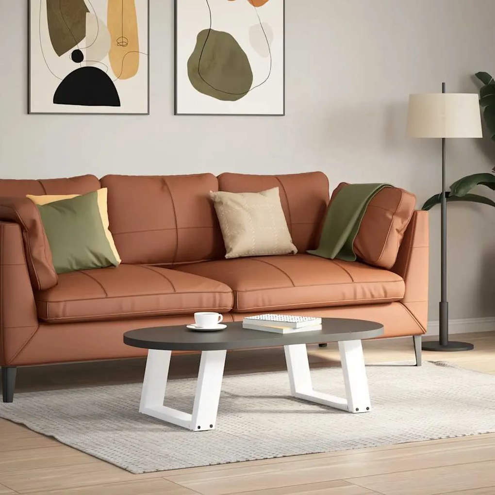 Pés para mesa de centro em formato de U, 2 peças, branco, 40x(30-31) c