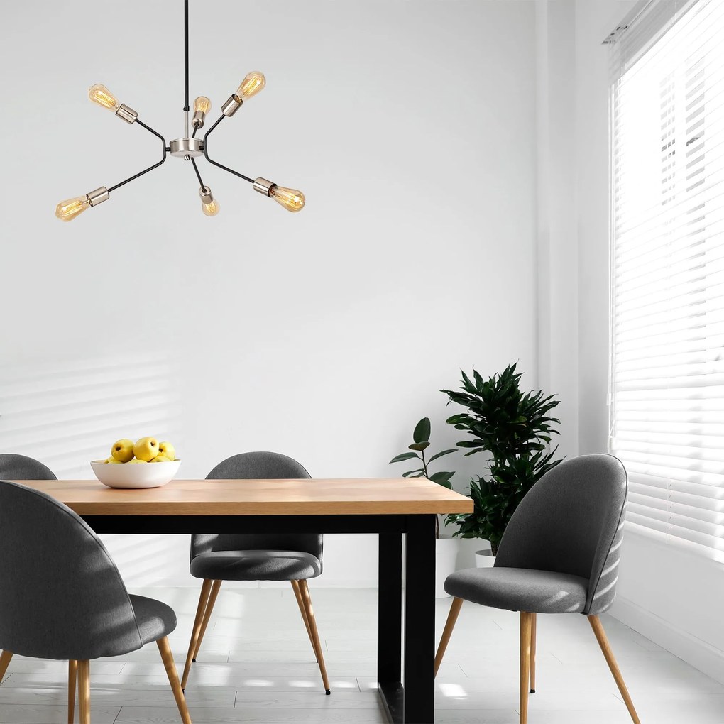 Candeeiro de Teto Ve – Preto Níquel – 60 cm x 80 cm