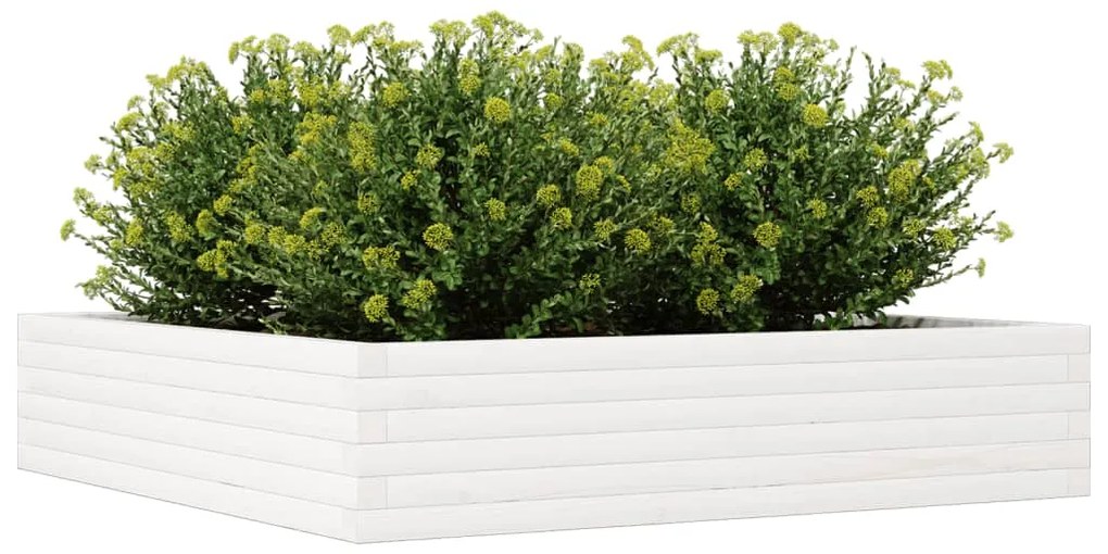Vaso/floreira de jardim 110x110x23 cm pinho maciço branco
