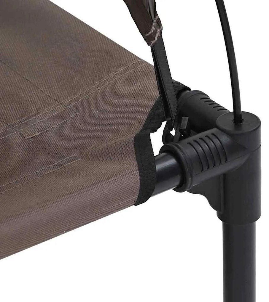 Cama Elevada para Cão com Cobertura Removível Castanha S Aço