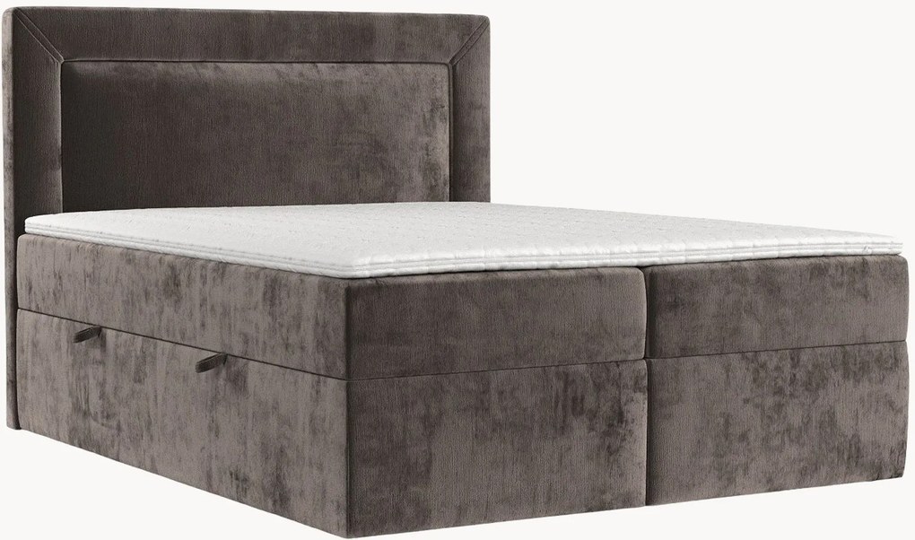 Cama divã em chenille artesanal com arrumação Imagine, H3