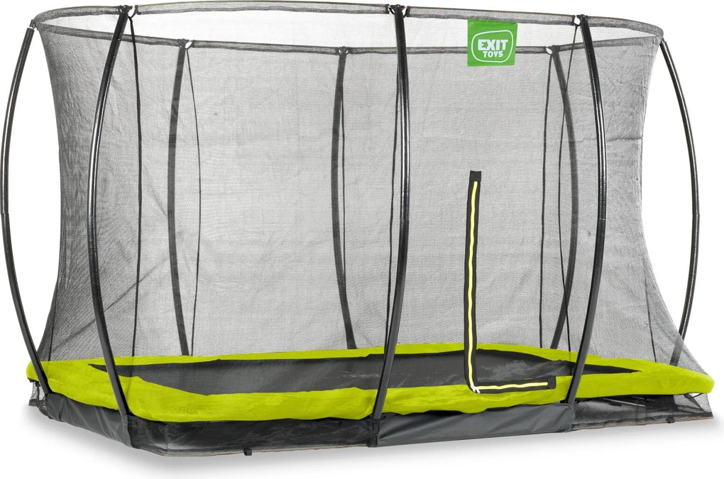 Trampolim retangular de solo Silhouette 244 x 366 cm com rede de segurança - verde
