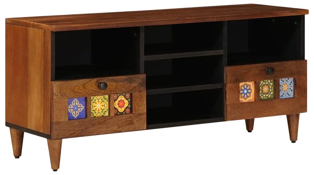 vidaXL Gabinete para TV com gaveta Nogueira 100 x 33,5 x 46 cm